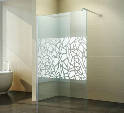 Produktbild von Walk-in Duschabtrennung Duschwand Seitenwand 60 cm Scherben 10 mm NANO Glas Saturn