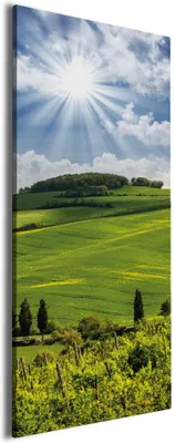 Produktbild von Wallario Premium Leinwandbild Strahlender Sonnenschein in Größe 80 x 200 cm
