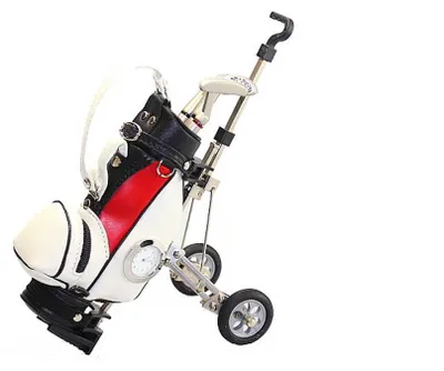 Produktbild von Golf Cart mit Bag und 3 Kugelschreiber mit Uhr Rot/Weiss