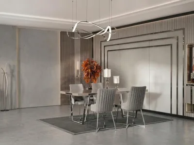 Produktbild von Esstisch Modern Beige Metall Designer Tisch Esstisch Holz