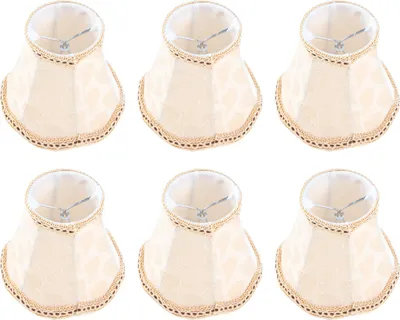 Image de 6PCS Abat-jour en tissu pour lampe murale Abat-jour pour lampe de lustre Décoration intérieure Accessoires de lumière