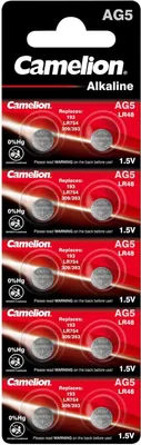Produktbild von Knopfzelle CAMELION, AG5, 1,5V, Alkaline, 10er-Blister