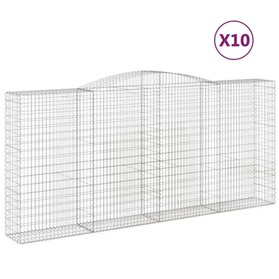 Produktbild von Gabionen mit Hochbogen 10Stk. 400x50x180/200cm Verzinktes Eisen