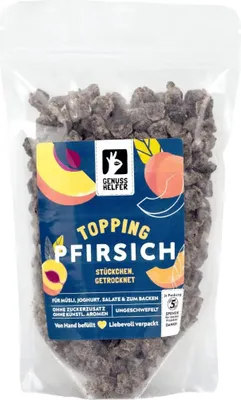 Produktbild von Pfirsichstücke, Topping für Müsli, Smoothie-Bowls & Desserts, getrocknet, 200g