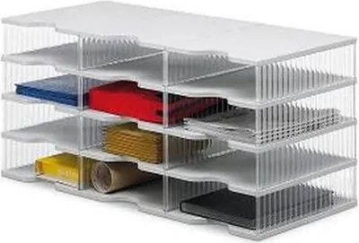 Produktbild von Postverteilstation styropost Grundeinheit 12 Fächer grau/transparent