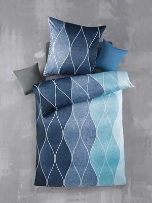 Produktbild von Optidream Mikrofaser Bettwäsche 135 x 200 cm Bettbezug Kopfkissenbezug 80 x 80 cm Alec-Blau Blau
