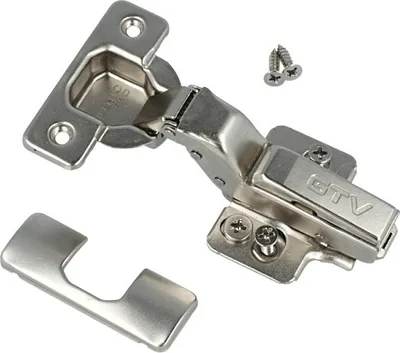 Produktbild von Geräuschloses Topfscharnier Ø 35mm Soft Close Topfband Silent Clip-On Möbelscharnier vernickelt Innenanschlag