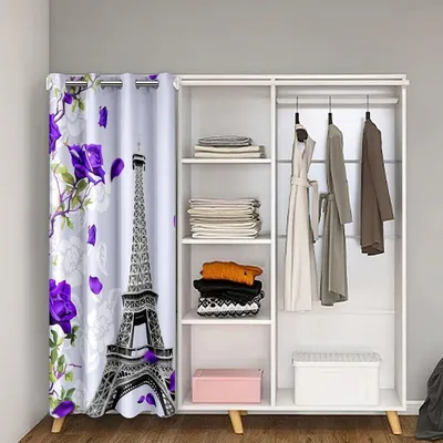 Zdjęcie produktu dla Zasłona okienna, wzór kwiatowy, różowo-fioletowa, 132x203 cm, zasłona zaciemniająca