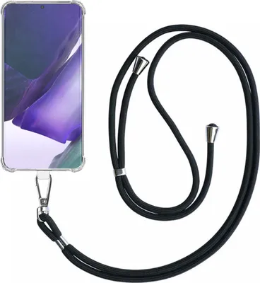Immagine prodotto di Smartphonica Custodia per telefono adatta a Samsung Galaxy Note 20 Ultra trasparente antiurto con cavo telefonico universale staccabile - Custodia Backcover in silicone antiurto con cordino