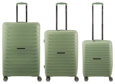 Produktbild von Franky Koffer 3er Set PP15-55DF/69DF/77DF Spinner Gr. S/M/L mit TSA-Zahlenschloss Dehnfalte light green