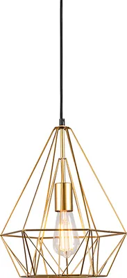 Produktbild von QAZQA - Modern Industrie I Vintage I Hängelampe I Pendellampe I Pendelleuchte Gold I Messingdraht - Carcass I Wohnzimmer I Schlafzimmer - Stahl Rund - LED geeignet E27
