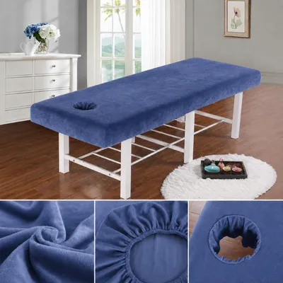 Productafbeelding van Massagehoes bedlaken massagetafel - Polyester - 190 x 80 cm - Marineblauw