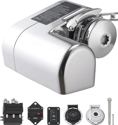 Zdjęcie produktu dla Elektryczna wyciągarka wędkarska SucceBuy, 12 V DC 600 W, odpowiednia do łańcuchów 1/4 cala i lin nylonowych 9/16-5/8 cala, maksymalna siła uciągu 260 kg, wykonana ze stali nierdzewnej 316, idealna do łodzi o długości 7-9 m