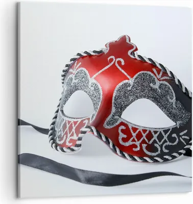 Produktbild von Bild auf Leinwand - Leinwandbild - Venedig Karneval Maske - 50x50cm - Wand Bild - Wanddeko - Leinwanddruck - Bilder - Kunstdruck - Wanddekoration - Leinwand bilder - Wandkunst - AC50x50-2380