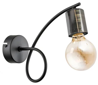 Produktbild von Wandlampe Metall E27 H: 22 cm Schwarz Retro Design