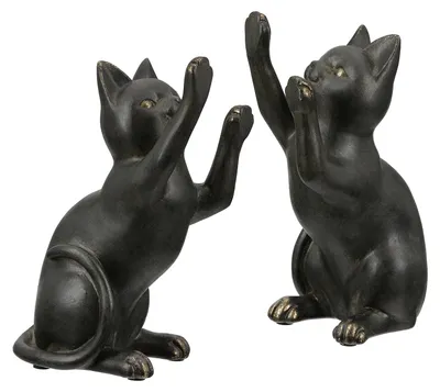 Image de Gilde Buchstützen, Katze, "Gatto", Kunstharz, schwarz, L. 12.5 cm, B. 8 cm, H. 19 cm 51967 4063387519677 2 Stück (2-fach sortiert)