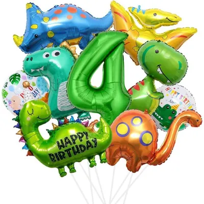 Produktbild von XXL Dino Geburtstag Deko Set 4 Jahre Fol