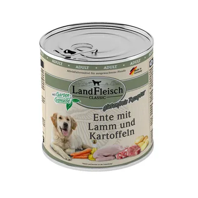 Produktbild von LandFleisch Dog Classic 6x800g | Ente mit Lamm und Kartoffeln