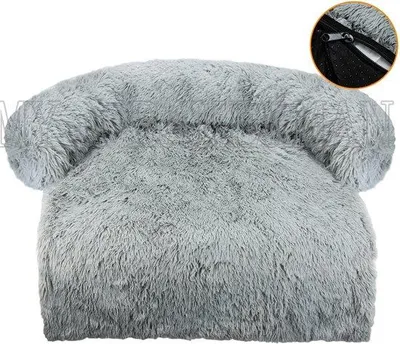 Produktbild von Tierbett mit Möbelschutz - Lichtgrau, Waschbar, Weich, Für Hunde und Katzen