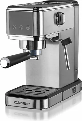 Produktbild von Cloer 5829 Espresso-Siebträgermaschine mit Milch-Aufschäumer, Espressomaschine mit 1 l Wassertank, programmierbarer Espressomenge, Touch-Bedienfeld &