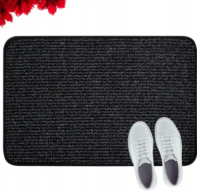 Zdjęcie produktu dla Antypoślizgowa Wycieraczka 40x60cm Mata Czarna Prostokątna Zewnętrzna