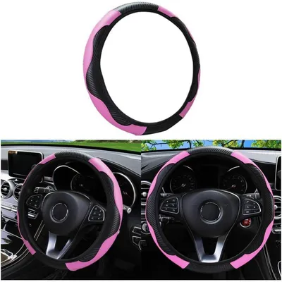 Productafbeelding van Stuurhoes van microvezel, roze, diameter 37-38 cm, antislip, ademend
