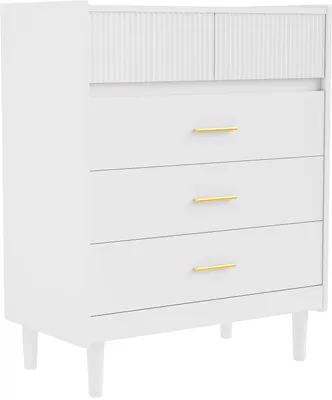 Produktbild von HOMAVO DG2 Kommode – Modernes Design, 5 geräumige Schubladen, pflegeleichte Melaminoberfläche,Holz, langlebig, ideal für Wohnzimmer
