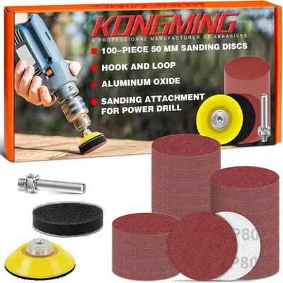 Productafbeelding van Schuurpapier Klett, 50 mm, korrelgrootte 80, 100 stuks. Schuurvellen voor accuschroefmachines