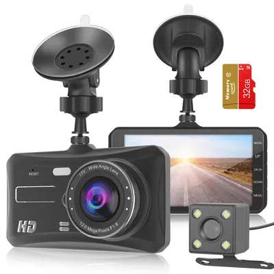 Produktbild von Dashcam - Auto-DVR mit Touchscreen - 1080p - Dual-Aufnahme - Nachtsicht - Loop-Aufnahme - Parküberwachung - Schwarz