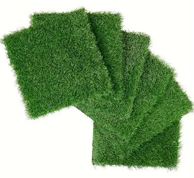 Productafbeelding van Kunstgrasplaten, 30 x 30 cm, 36 stuks, met kliksysteem, gemaakt van kunststof, met een grasachtige oppervlaktestructuur