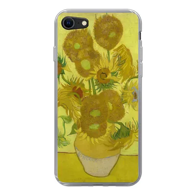 Produktbild von MuchoWow® Handyhülle Schutzhülle Hülle für iPhone 7 Sonnenblumen - Vincent van Gogh Silikon Softcase Handy Hülle - Kartenhalter