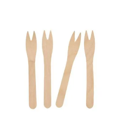 Produktbild von Papstar Snack-Gabeln aus Holz "pure" 12,1 cm, 20 x 25 Stück