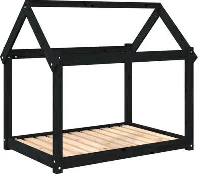Zdjęcie produktu dla vidaXL Legowisko dla psa czarne 101x70x90 cm lite drewno sosnowe