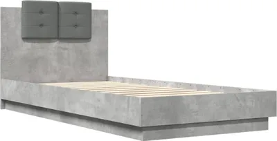 Produktbild von Bettgestell mit Kopfteil Betongrau 100x200 cm Holzwerkstoff