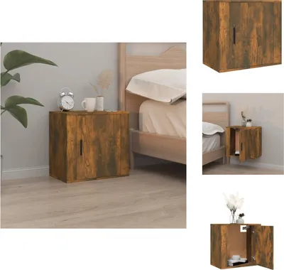 Produktbild von vidaXL Wand-Nachttisch Räuchereiche 50x30x47 cm -  Nachttische