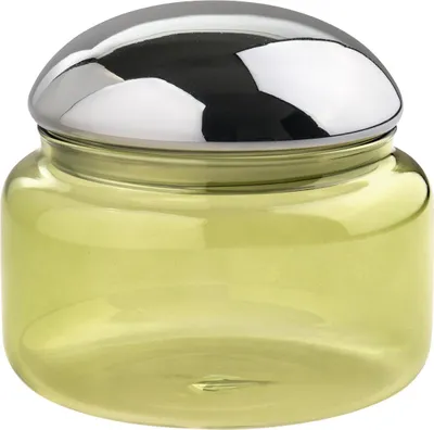 Produktbild von Gift Company Glasdose Voile M, Dose, Aufbewahrungsdose, Glas, Grün / Silber, Ø 12 cm, 1235204004