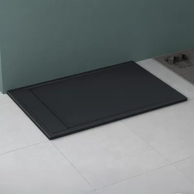 Produktbild von Mai & Mai Duschwanne 90x140x3cm Duschtasse aus Mineralguss Mineralgusswann Anthrazit Rechteckig DIN-Anschlüsse Geoma10