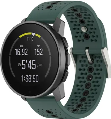 Produktbild von Strap-it Suunto 9 Peak Silikonarmband (Grün/Schwarz)