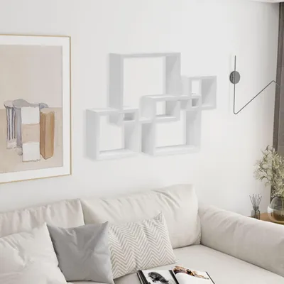 Produktbild von Happy Home Happy Home Quadratisches 4er Set Wandregal HWR17-WEI weiß