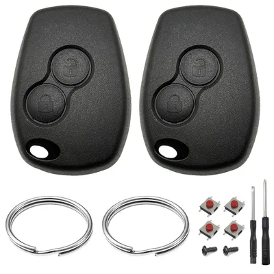 Immagine prodotto di 2 custodie per chiavi auto, con 2 pulsanti, compatibili con Renault Clio, Twingo, Kangoo, Trafic, Modus e Dacia