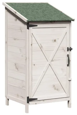 Image de Abri de jardin vidaXL blanc 59,5 x 56 x 113,5 cm en bois massif d'épicéa