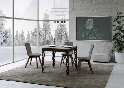 Immagine prodotto di ITAMOBY - Tavolo apribile 90/180x90 cm Karamay Libra noce telaio antracite