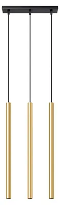 Produktbild von Pendelleuchte Metall H: max. 90 cm in Schwarz Gold G9 3-flammig länglich Modern Hängelampe