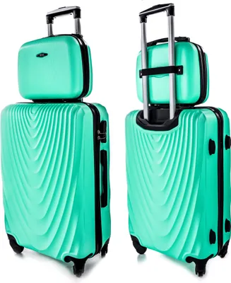 Produktbild von RGL 663 Kofferset ABS++ Hartschalen Koffer abnehmbare Räder Trolley 2tlg Koffer XXL + Kosmetikkofer Minze