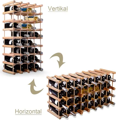 Produktbild von GOPLUS Weinregal Kiefernholz Flaschenregal für 40 Flaschen, Weinständer mit Ablage, modular Flaschenständer , 85 x 44 x 24 cm
