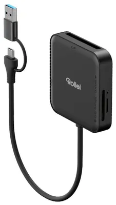 Produktbild von Rollei 25102, SD, CF, MicroSD (TransFlash), Schwarz, 95 Mbit/s, USB 3.0 Type-A/Type-C, 68 mm, 68 mm