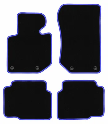 Produktbild von Fußmatten Automatten Velours Schwarz/Blau für BMW 3 E36 1991-2000 Set 4-tlg