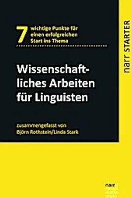 Obrázok produktu pre Rothstein, B: Wissenschaftliches Arbeiten für Linguisten