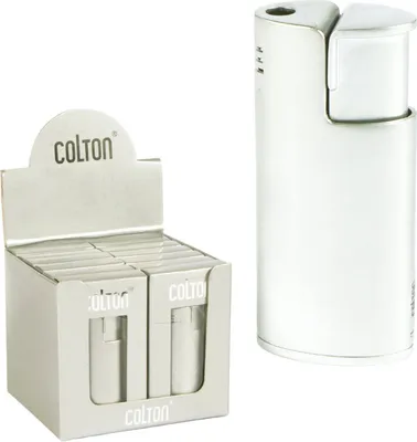 Obrázok produktu pre Elektronický zapaľovač Colton, 8 cm, plniteľný, jeden kus v darčekovej krabičke, strieborná farba
