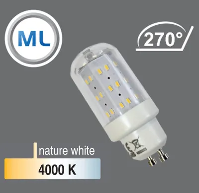 Immagine prodotto di MILI Lampadina LED 4W GU10 bianco caldo o bianco neutro 420 lumen a forma di cilindro come 40W17055